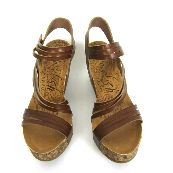 Blowfish Shoes | Blowfish Helm New Cork Wedge Faux Leather 1 Brown | Poshmark